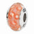 Sterling Silver Orange/White Hand-blown Glass Bead Charm hide-image