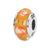 Yellow/Orange Hand-blown Glass Charm Bead in Sterling Silver