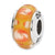 Sterling Silver Yellow/Orange Hand-blown Glass Bead Charm hide-image