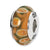 Sterling Silver Orange/Green Hand-blown Glass Bead Charm hide-image