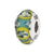 Blue/Green Circles Hand-blown Glass Charm Bead in Sterling Silver