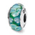 Sterling Silver Blue/White Floral Hand-blown Glass Bead Charm hide-image