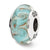 Sterling Silver White/Blue Swirl Hand-blown Glass Bead Charm hide-image