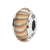 Blue/Mauve/Orange Hand-blown Glass Charm Bead in Sterling Silver