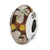 Sterling Silver White/Orange Floral Hand-blown Glass Bead Charm hide-image