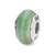 White/Green/Blue Hand-blown Glass Charm Bead in Sterling Silver