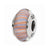 Red/Blue Swirl Hand-blown Glass Charm Bead in Sterling Silver