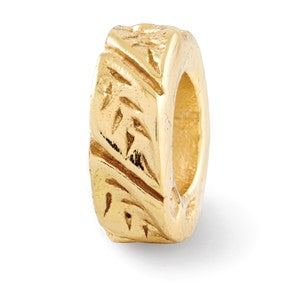 Gold Plated Leaf Design Spacer Bead Charm hide-image