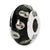 Sterling Silver Black/Purple Floral Hand-blown Glass Bead Charm hide-image