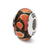 Red/Orange Hand-blown Glass Charm Bead in Sterling Silver