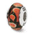 Sterling Silver Red/Orange Hand-blown Glass Bead Charm hide-image