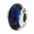 Sterling Silver Blue/Brown Swirl Hand-blown Glass Bead Charm hide-image