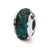 Blue Hand-blown Glass Charm Bead in Sterling Silver