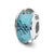 Blue/Black Scribble Hand-blown Glass Charm Bead in Sterling Silver