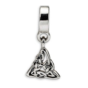 Sterling Silver Celtic Trinity Dangle Bead Charm hide-image