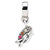 Sterling Silver Artist Palette CZ Dangle Bead Charm hide-image