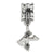 Letter K Charm Dangle Bead in Sterling Silver