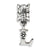 Letter L Charm Dangle Bead in Sterling Silver