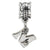 Letter M Charm Dangle Bead in Sterling Silver