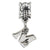 Sterling Silver Letter M Dangle Bead Charm hide-image