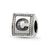 Letter C Triangle Block Charm Bead in Sterling Silver