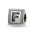 Letter F Triangle Block Charm Bead in Sterling Silver