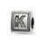 Letter K Triangle Block Charm Bead in Sterling Silver