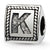 Sterling Silver Letter K Triangle Block Bead Charm hide-image