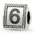 Sterling Silver Number 6 Triangle Block Bead Charm hide-image