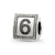 Number 6 Triangle Block Charm Bead in Sterling Silver