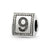 Number 9 Triangle Block Charm Bead in Sterling Silver