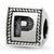 Sterling Silver Letter P Triangle Block Bead Charm hide-image