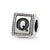 Letter Q Triangle Block Charm Bead in Sterling Silver