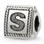 Sterling Silver Letter S Triangle Block Bead Charm hide-image