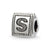 Letter S Triangle Block Charm Bead in Sterling Silver