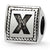 Sterling Silver Letter X Triangle Block Bead Charm hide-image