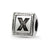 Letter X Triangle Block Charm Bead in Sterling Silver