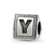 Letter Y Triangle Block Charm Bead in Sterling Silver