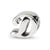 Letter D Script Charm Bead in Sterling Silver