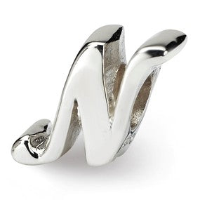 Sterling Silver Letter N Script Bead Charm hide-image