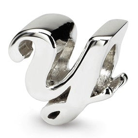 Sterling Silver Letter Y Script Bead Charm hide-image