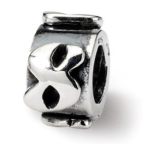 Sterling Silver Number 8 Message Bead Charm hide-image