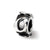 Letter Q Message Charm Bead in Sterling Silver