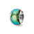 Green Dichroic Glass Charm Bead in Sterling Silver