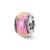 Pink Dichroic Glass Charm Bead in Sterling Silver