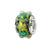 Green Dichroic Glass Charm Bead in Sterling Silver