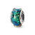 Blue Dichroic Glass Charm Bead in Sterling Silver