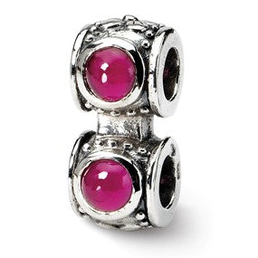 Sterling Silver Garnet Connector Bead Charm hide-image