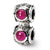 Sterling Silver Garnet Connector Bead Charm hide-image