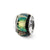 Green Dichroic Glass Charm Bead in Sterling Silver